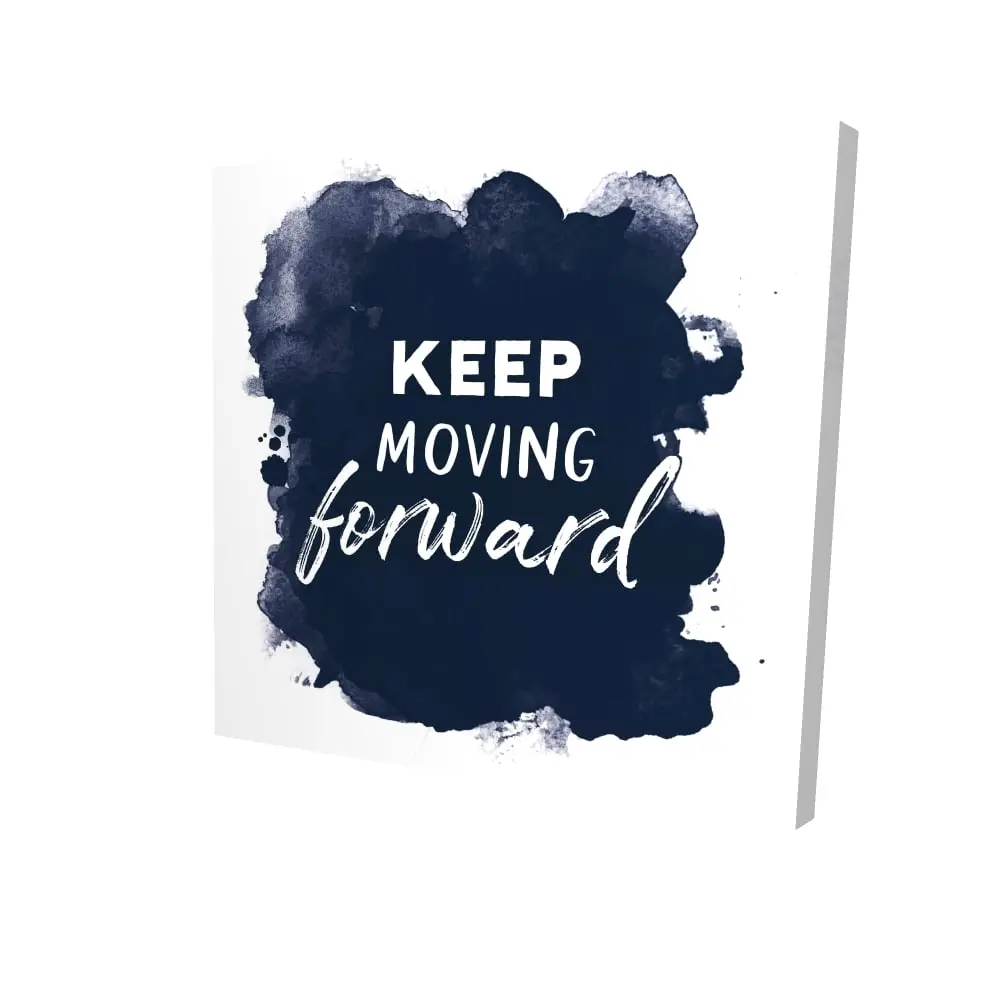 Begin Home Decor 2080-2424-QU14 24 x 24 in. Keep Moving Forward Minimalist Blue Canvas - Motivational Decor