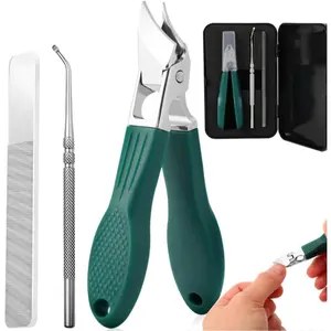 3-Piece Green Eagle Beak Nail Clipper Set – Large Opening, Anti-Splash Beveled Clippers for Thick & Hard Nails |Manicure for Home Use large opening tools
