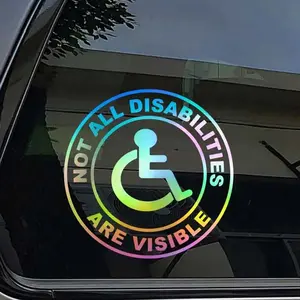 Disabled Warning Vinyl Car Sticker, Not All Disabilities Are Visible Car Sticker, Car Exterior Decoration Accessories, Universal Car Decals, Car Decorative Sticker