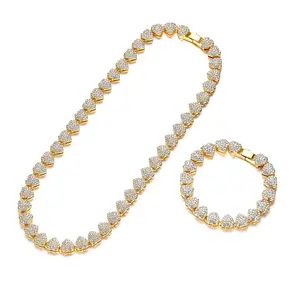 2pcs Set Heart Shaped Cuban Chain Necklace Set for &,Hip Hop Style Choker Set, Birthday, for Teenager,Luxurious Jewelry Set for Valentine's Day Gifts,Everyday & Party Wear outdoorfun