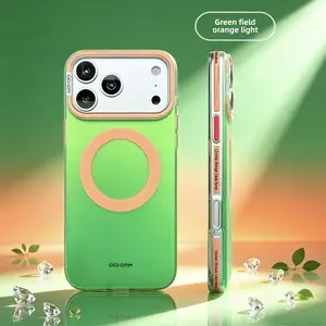 Trendy Summer Neon MagSafe Case Full Body Drop Proof Shock Absorption Raised Camera Bezel Anti-Slip Matte Finish Fingerprint Free Magnetic Compatible with MagSafe Charger IP 16 17
