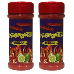 2 PACK - SpiceMasters Spicy Powder snack Chili Keychain & fuego Hot Seasoning Chile Dried Chiltepin Peppers Cayenne Pepper Liquid