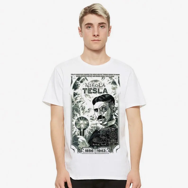 Nikola Tesla Graphic T-Shirt, Men's Women's All Sizes (TSL-229023)