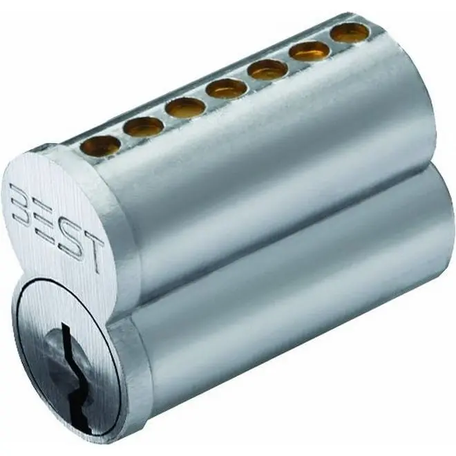 Stanley Best 1C7E1626 Standard 7 Pin E Keyway Uncombinated Core, Satin Chrome
