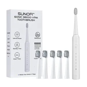 Sonic Electric Toothbrush Set for Adults, 5 Modes Rechargeable Toothbrush with 5 Brush Heads, 50-Day Battery Life, IPX7 Waterproof, 2-Min Smart Timer