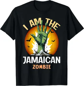 100%cotton Halloween Matching Jamaican Zombie Costume T-Shirt