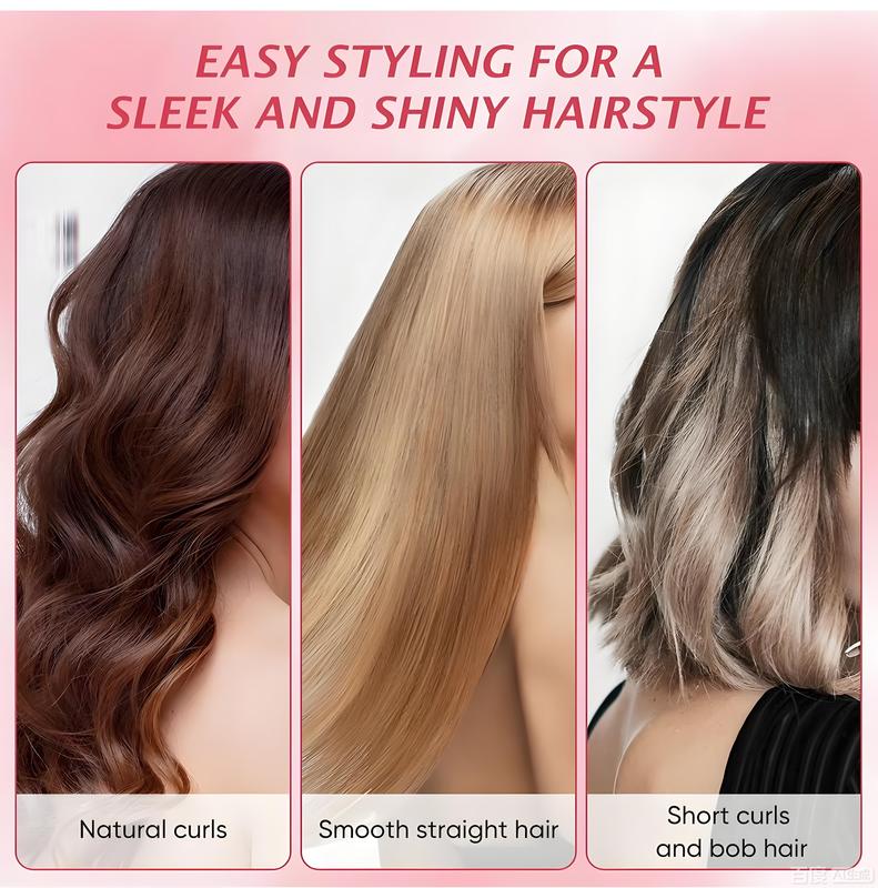 Professional 3-in-1 Ionic Ceramic Hair Curler/Straightener – Heated Styling Brush with Anti-Scald Nylon Bristles, 38mm, Fast Heating   for Salon-Quality Results. Electric Curl Wand for All Hair Types, Ideal as a Curling Iron Alternative.