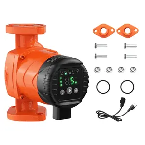 【fathersdaygift】VEVOR F-007E-1F1 High Efficiency Circulator Pump,16 GPM120V 20 ft Cast Iron Hot Water Recirculating Circulation Pump1 in Flange ConnectionCheck ValveQuiet Operationfor Home Heating System