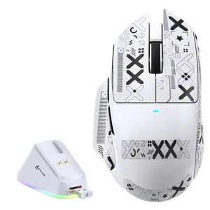 ATTACK SHARK V6 65g Superlight Wireless Gaming Mouse with RGB Magnetic Charging Dock,BT/2.4GHz Wireless/Wired Mouse 1K Polling,PixArt PAW3311 Sensor,25000DPI,Office Gamer Mice for PC/Win/Mac