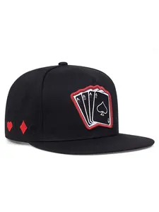 2026 New Baseball Hat Poker Card A Four Embroidered Fitted Cap, Fitted Hats, Hip Hop Skateboarding Outdoor Leisure Sports Sunshade Flat Edge Hat, Casual Hat