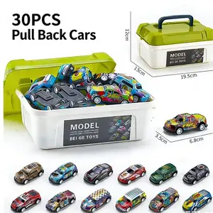 Liberty Imports 30-Pack Pull Back Cars for Kids, 1:64 Scale Mini Car Toys, Bulk Metal Race Vehicles, Party Favors, Classroom Prizes