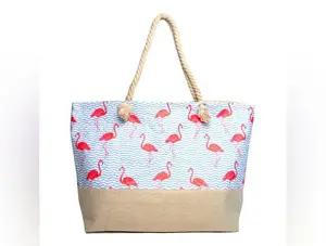 Flamingo Summer Rhinestone Ladies Tote Bag
