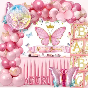 Balloon Arch Set, 100 Pieces, Rubber Balloons for Shower, Wedding, Bride, Birthday Decorations, General Festival Party Supplies, Butterfly Balloon Decorations, Balloon Arch Kit