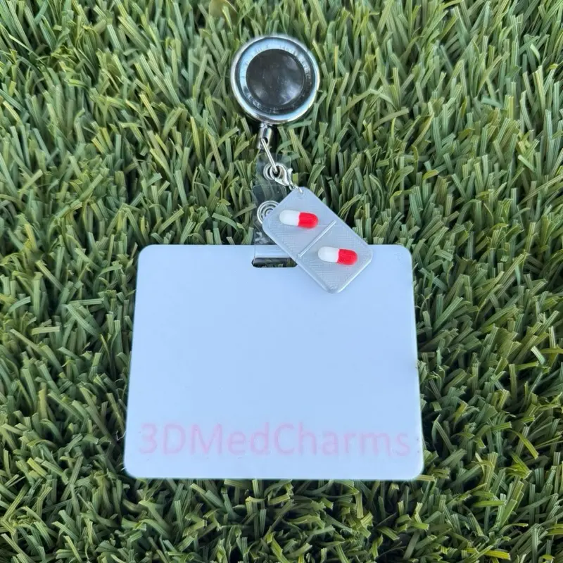 Pill badge keychain