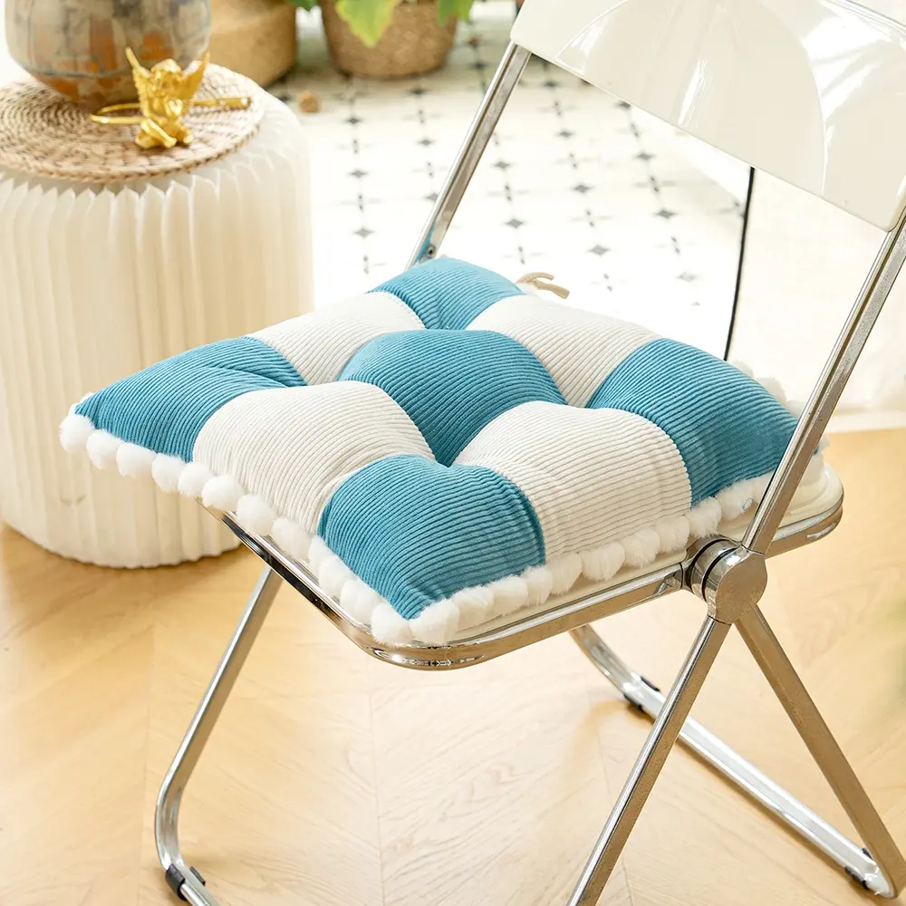 Geometric Pattern Foldable Chair Cushion, 1 Count Soft Comfortable Chair Pad, Multifunctional Chair Seat Cushion for Home Living Room Balcony Office Yoga Room
