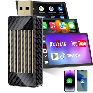 【FIFA World Cup 2026】Yurnlv Mini Al Box -Streaming Netflix/Youtube/Tiktok to your car! 4in 1 Wireless CarPlay and Android Auto Adapter suitable forFactory wired CarPlay Cars