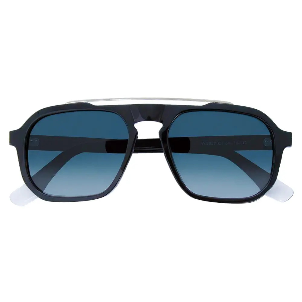 OUANGANC Unisex Retro Square Aviator Sunglasses, Large Full Rim Plastic Frame with HD Anti-Glare UV400 Lenses for Driving