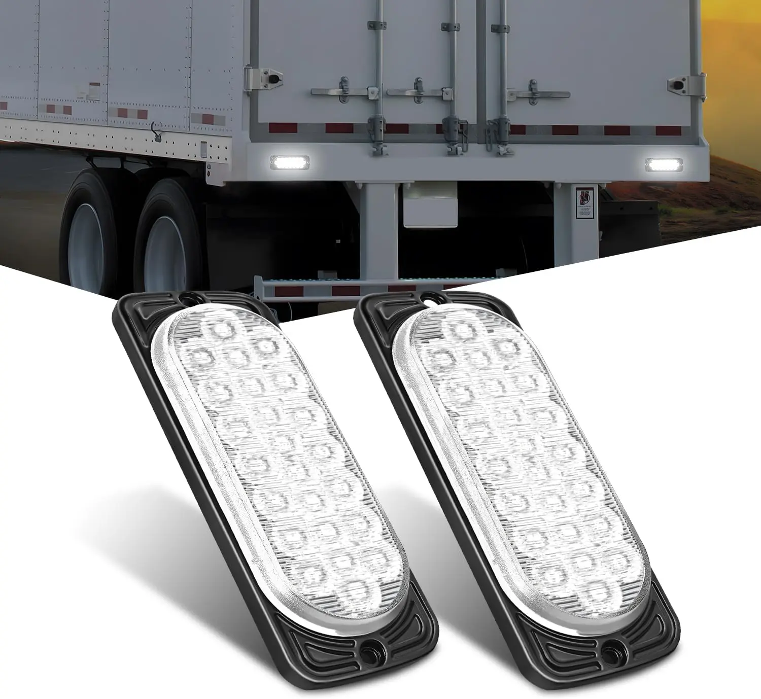 Nilight 5.5 Inch Aluminum Shell Tail Light (5.5inchsize) - 2 PCS 24 LED High Brightness White Backup Reverse Marker Lights, Quick Install Surface Mount, IP67 Waterproof, 2 Modes, 10-30V for RV Camper Trailer