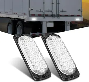Nilight 5.5 Inch Aluminum Housing Tail Light 2 PCS 24 LED White Back Up Reverse Marker Light Surface Mount IP67 Waterproof for 10-30V RV Camper Trailer Truck Bus Boat