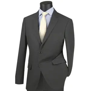 Mens Ultra Slim Fit Stretch Suit in Charcoal Grey