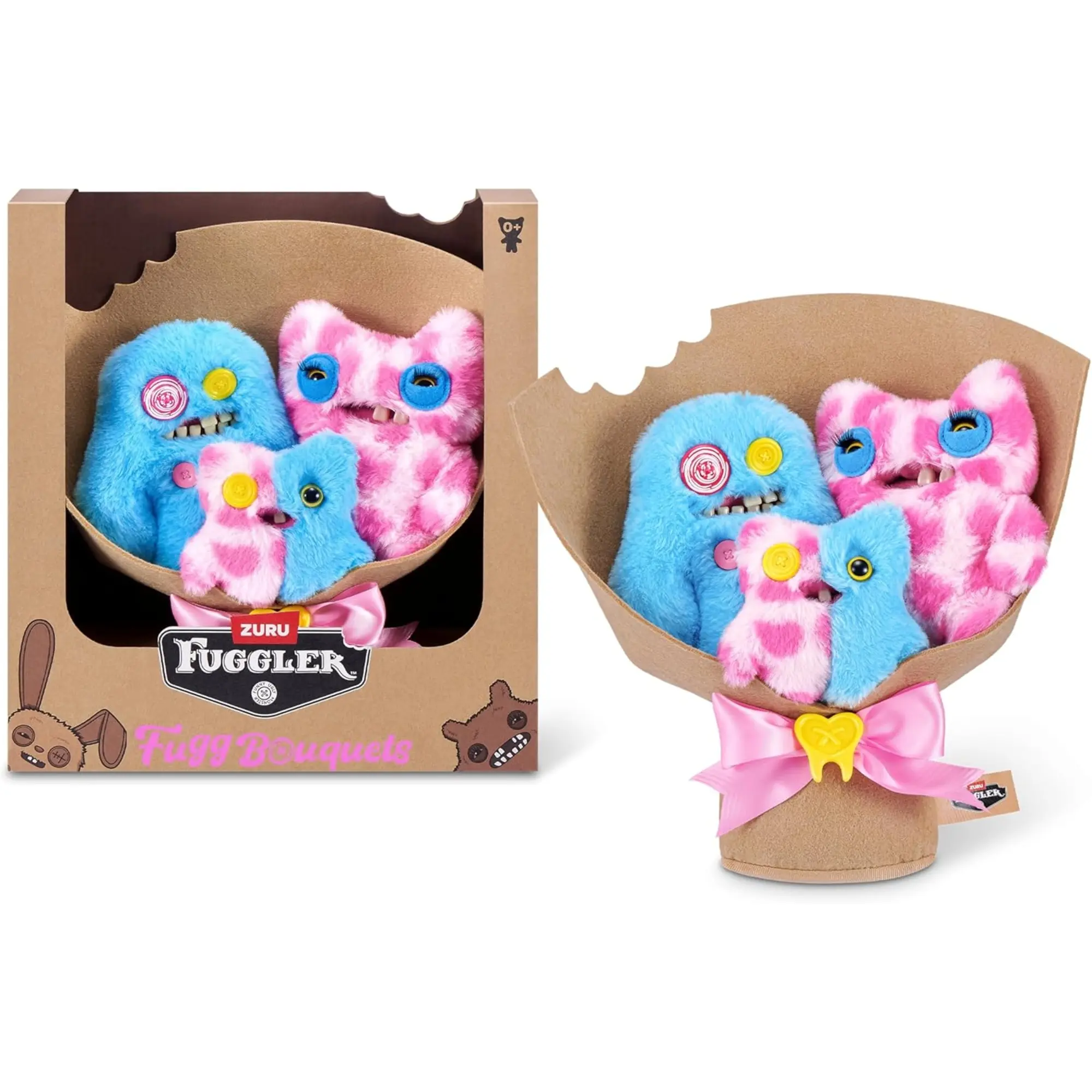 Zuru Fuggler Special Feature Bouquet Plush Series 1 - Sasquoosh, Stinkface, Squooshface