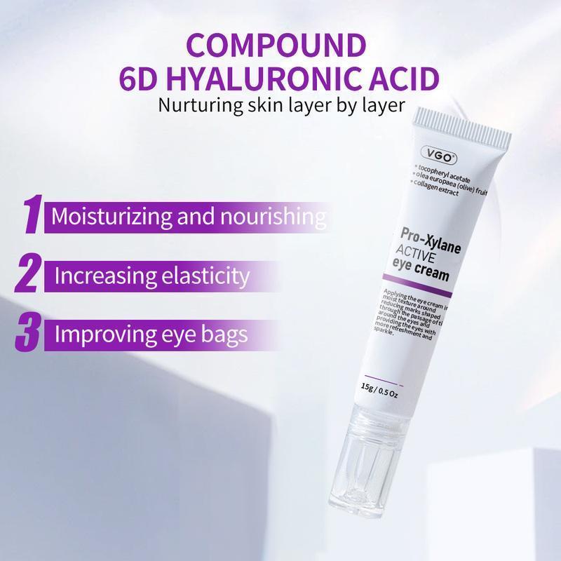 VGO Pro - Xylane Active Eye Cream,With Pro - Xylane and Hyaluronic Acid, for Moisturizing, Elasticity - enhancing and Eye - bag Improving, 15g, Suitable for All Skin Types lipid Hydrating under pin Moisturizer Radiant Repairing Dark Circle Cream