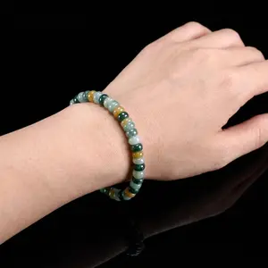 Natural Multi Color Jade Beaded Bracelet