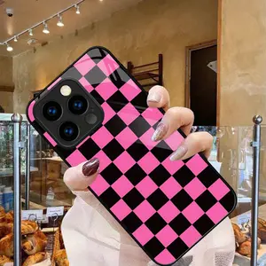 Pink & Black Checkerboard Pattern Phone Cases | Protector ShockproofInnovative Anti-Fall, Fingerprint-Resistant & Easy to Clean | Fashion Gift for iPhone 11-16 Pro Max Plus | Halloween/Easter Accessories  🖤 💖
