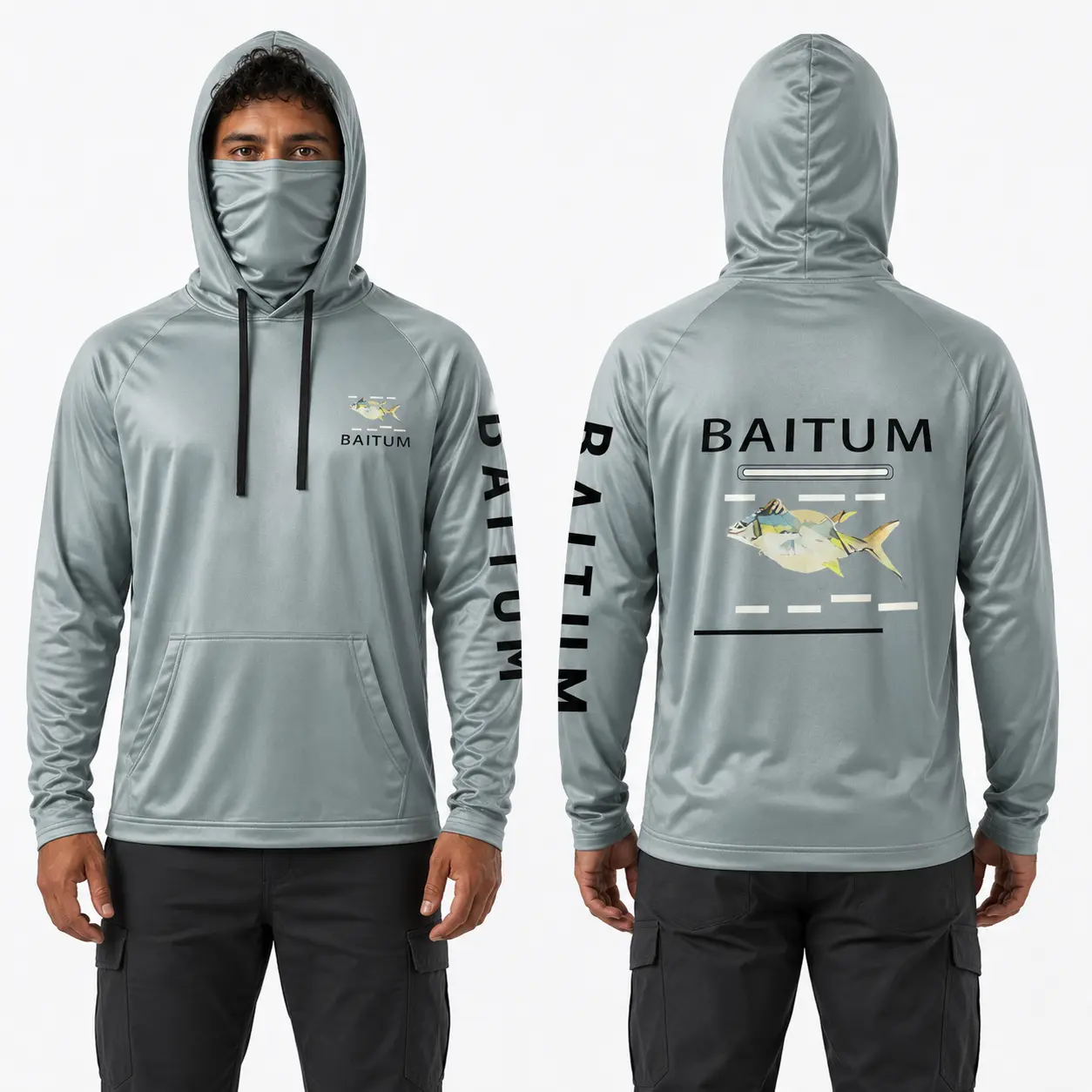 SKYWEHYD Men's Sun Protection Hoodie Lightweight Long Sleeve Fishing Shirt Loose Fit Swim Rash Guard