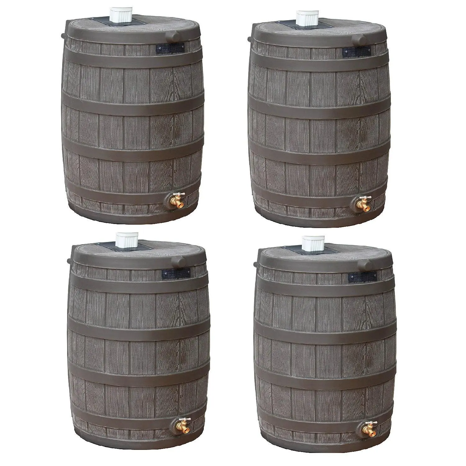 Good Ideas Rain Wizard 50 Gallon Plastic Rain Barrel with Brass Spigot (4 Pack) Good Ideas Rain Wizard 50 Gallon Plastic Rain Barrel with Brass Spigot (4 Pack)