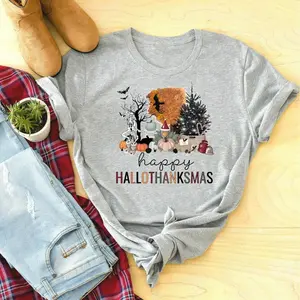 Happy Hallothanksmas Shirt, Happy Halloween Thanksgiving Christmas Shirt, Holiday Season Shirt, Funny Halloween Gift, Fall Shirt, Autumn Tee Shirt.