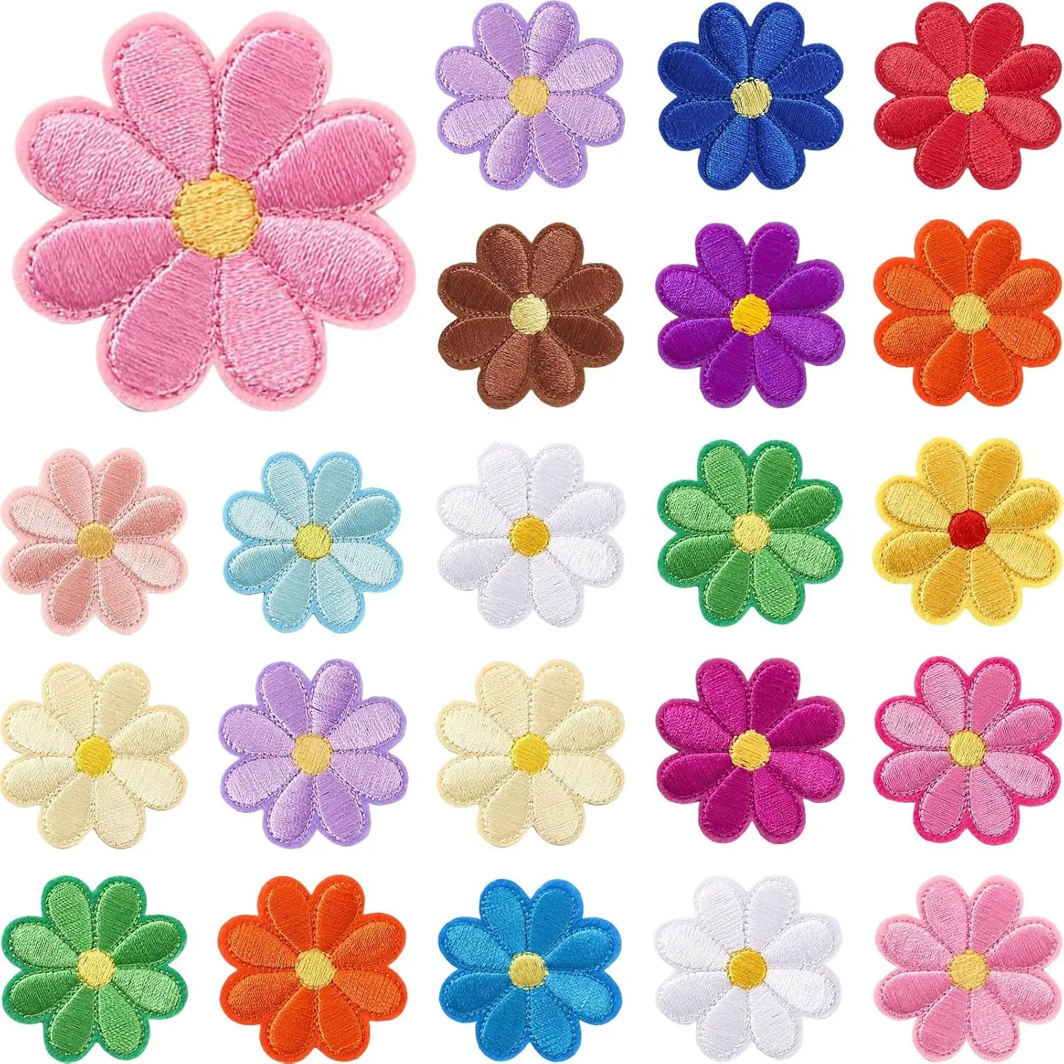 30 Pieces Embroidered Cotton Iron-On Patches - Fashionable Element Patterns, Hot Melt Adhesive, Machine Washable Sewing Supplies for DIY Clothing Repair, Holiday Clothing Decorations