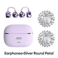 Purple+Silver Round Petal