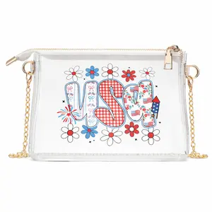 USA Flag Clear Crossbody Bag Stadium Approved – Transparent Shoulder Purse for Women | Concerts & Festivals Security Compliant