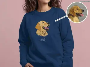 Custom Pet Sweatshirt with Dog Portrait, Personalized Dog Lover Gift, Pet Memorial, Customized Name Sweater , Special Gift Shirt