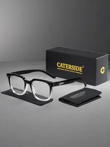 Caterside Fashion Square Flat Mirror Tr90 Frame Anti-Blue Light, Ideal for Outdoor Adventure Road Trip Music Festival Daily Casual Use