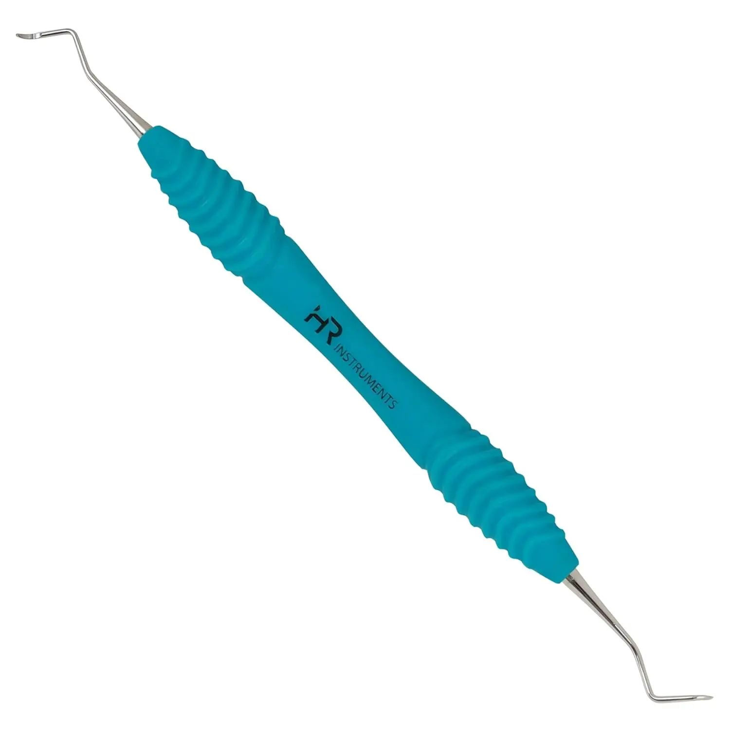 Professional Dental Tools Tartar Scraper for Dentist, Personal and Pets Use Plaque Remover with Comfortable Grip, Double Ended Silicon Grip Scaler 204S (Aqua)