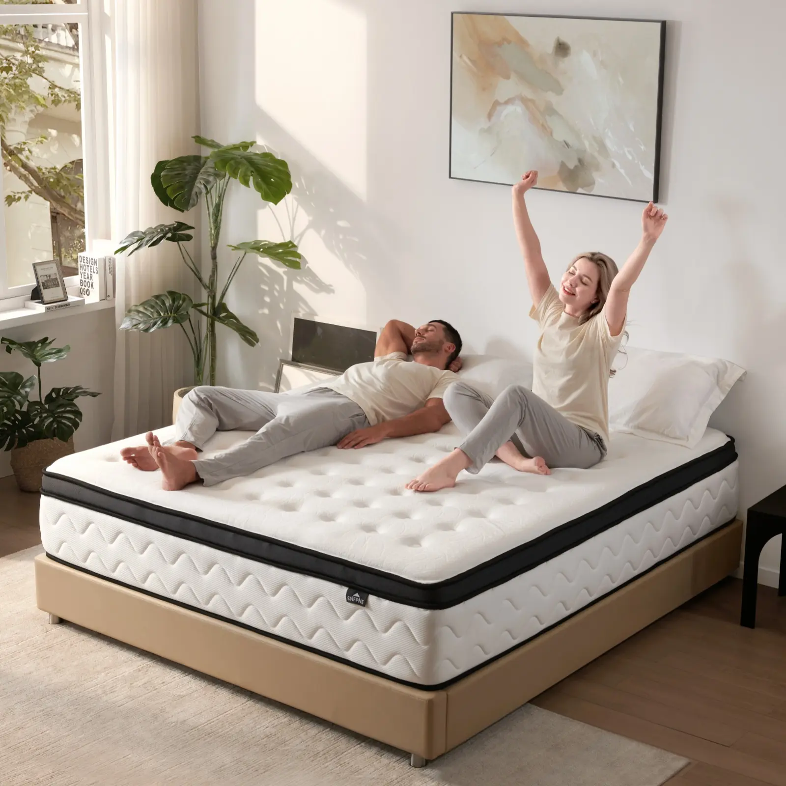 14 Inch Hybrid Mattress, Medium Firm Memory Foam & Pocket Springs, Motion Isolation, CertiPUR-US, 10-Year Warranty