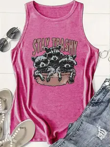 "Stay Trashy" Raccoon Sarcastic Tank Top