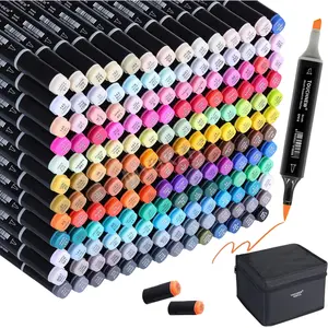 TOUCHNEW 168/80/60/30 Colors Alcohol Markers Brush Tip Dual Tip Markers Pens, Brush and Broad Chisel, Sketch Art Marker for Coloring, Drawing, Portrait Illustration,Sketch Anime Coloring