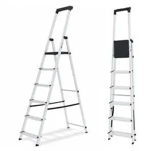 Alvantor Step Ladder,6-Step Folding Ladder,Heavy Duty 330 lbs Capacity, Anti-Slip Wide Steps & Handrail, Lightweight Aluminum Step Stool with Tool Tray
