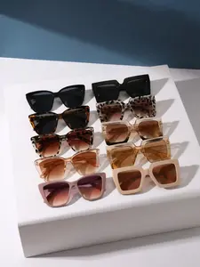 10 Pairs High-Toughness PC Material Sunglasses, Large Frame Mixed Set, Uv400, Ideal for Daily Commute, Street Fashion, Vacation Photos, Road Trips