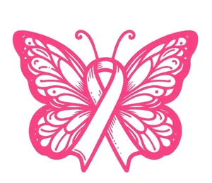 breast cancer ribbon awareness butterfly support home decor car truck vinyl decal sticker 5"