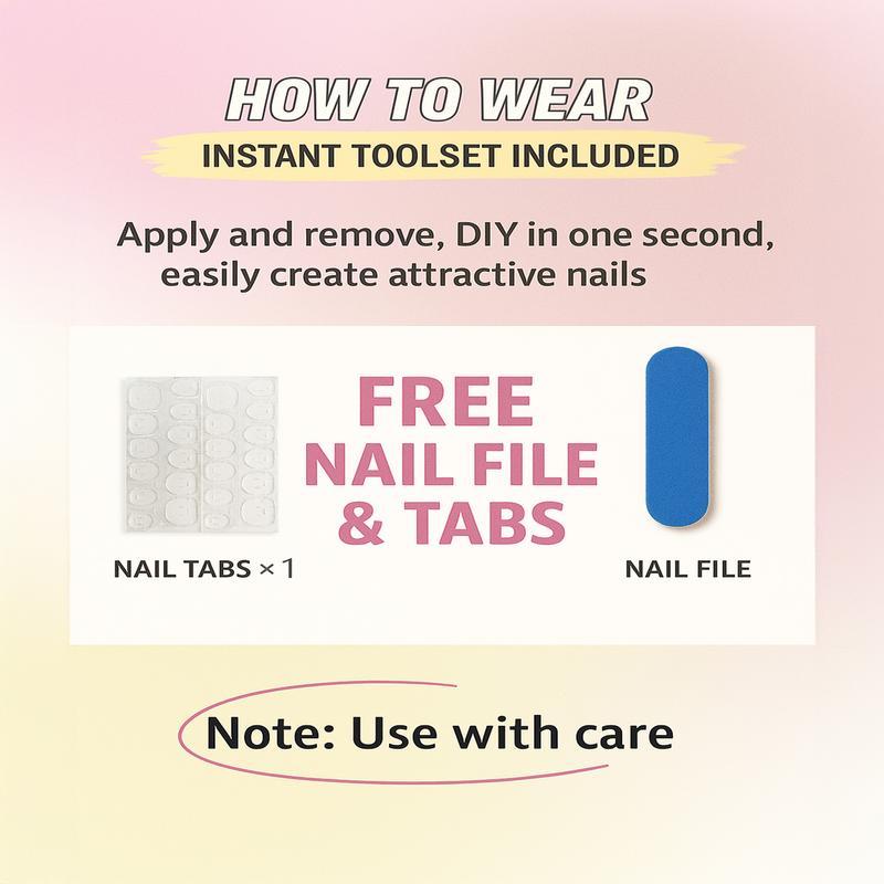 Orange Fake Nails Kit with Nail File & Tape, 48pcs/set Glossy Long Square False Finger and Toe Nails for Women & Girls