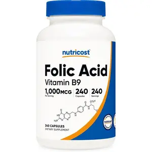 Nutricost Folic Acid (Vitamin B9) 1000 mcg, 240 Capsules