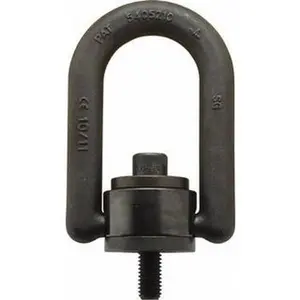 American Drill Bushing 2,500 Lbs. Load Capacity, 3-1/2 Inch Wide x 5.31 Inch High x 2.56 Inch Opening, Extra Duty Center Pull Hoist Ring 1/2-13 Thread Size, 1 Inch Thread Length, 1 Inch Radius, 1-1/2 Inch Chuck Height 33515