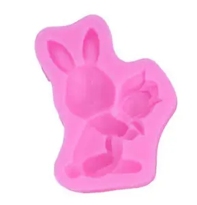 Easter Bunny With Flower Silicone Mold