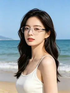 Rimless Rectangle Eyeglasses for Men & Women, Lightweight Clear Frame Fashion Eyewear, Comfortable Non-slip Temple Eyeglasses for Daily Office, Durable No-screw Design