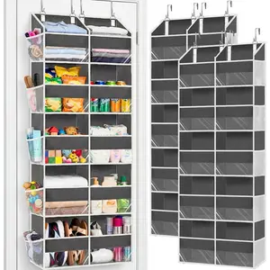 2 Pack Over the Door Organizer 5 Tiers, Behind Door Storage of 10 Compartments, 80 lbs Weight Capacity Over Door Organizer, Door Hanging Organizer for Closet, Diaper Organizer,Room storage