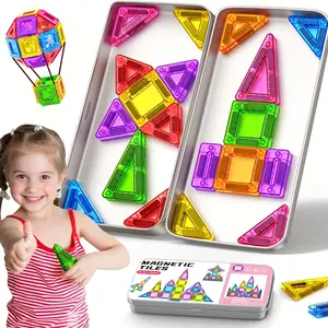 Mini Magnetic Building Blocks Iron, Magnetic Tiles Set, Travel-Friendly Small Size, Easy Carry, Perfect for Easter, Thanksgiving, Back-To-School Gifts